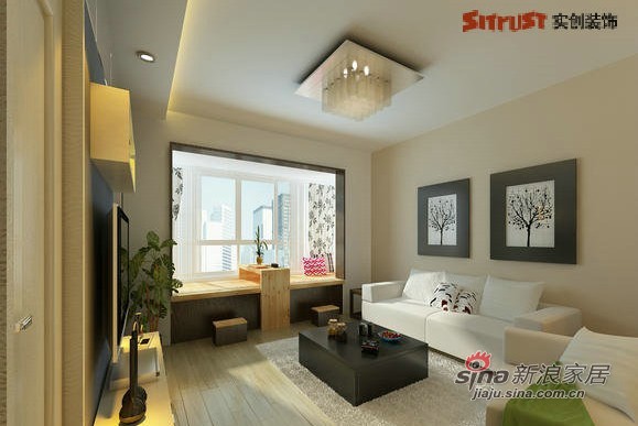 简约 二居 客厅图片来自用户2738093703在5万打造现代简约两居室14的分享