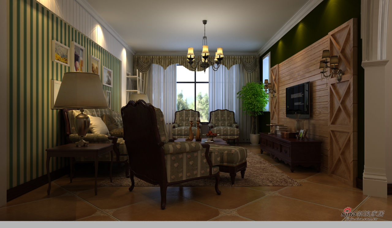 欧式 三居 客厅图片来自用户2746948411在三口之家打造典雅欧式35的分享