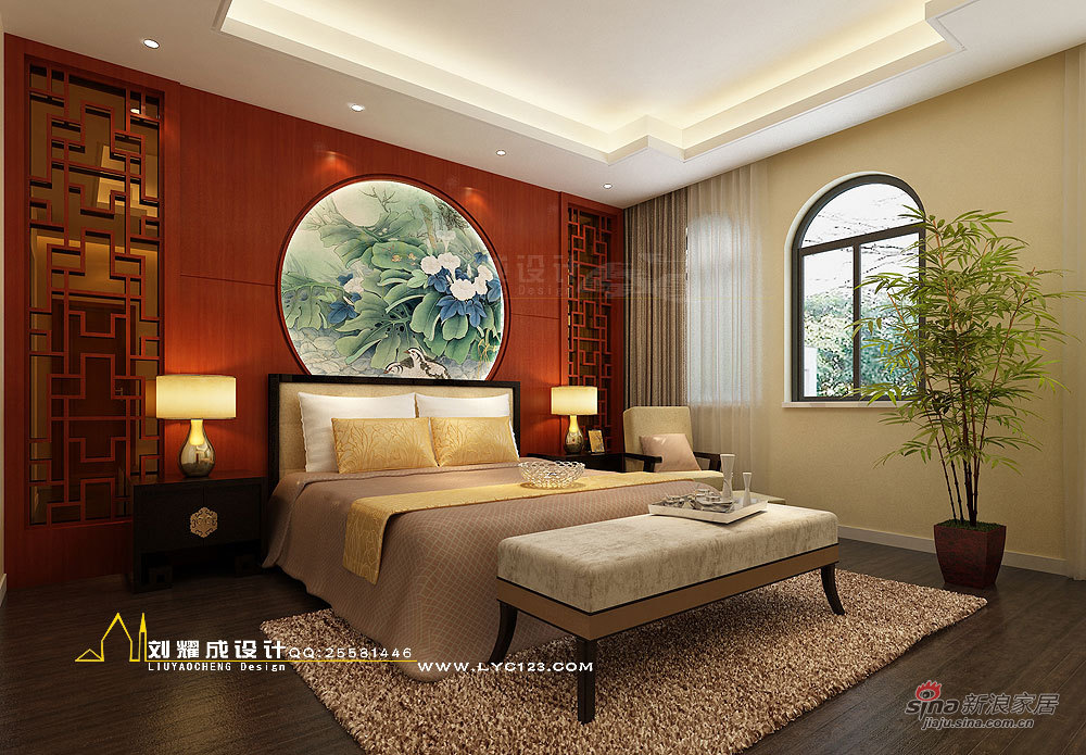中式 别墅 卧室图片来自用户1907661335在【高清】260平优雅中式花好月圆27的分享