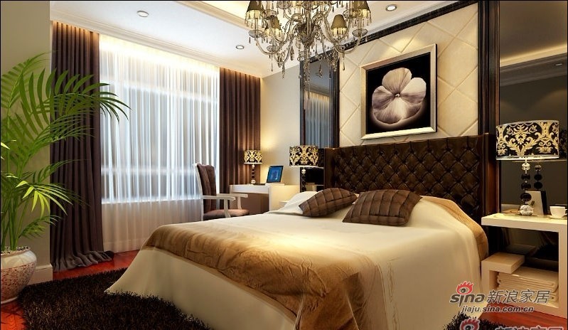 欧式 三居 卧室图片来自用户2746889121在8.3万打造120平米低调奢华欧式78的分享