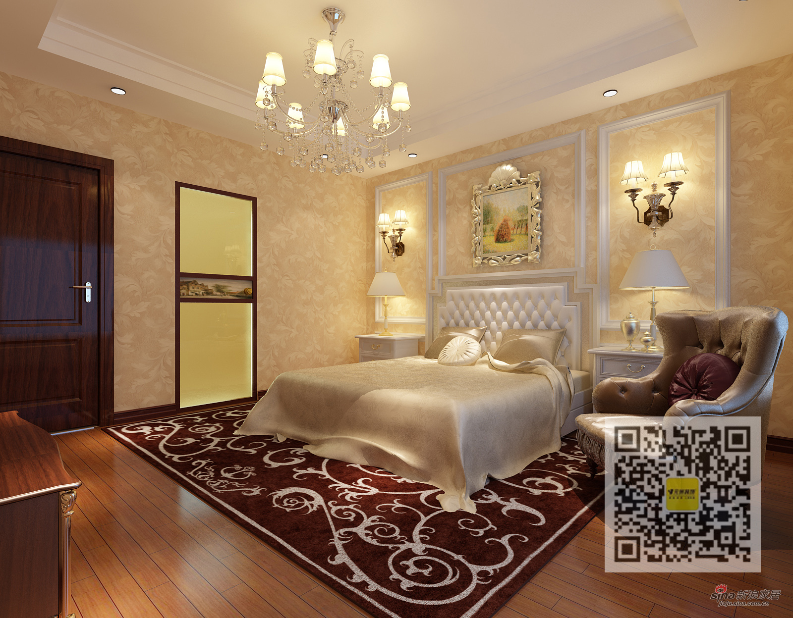 欧式 二居 卧室图片来自用户2746869241在雍和家园简欧风格两居室61的分享
