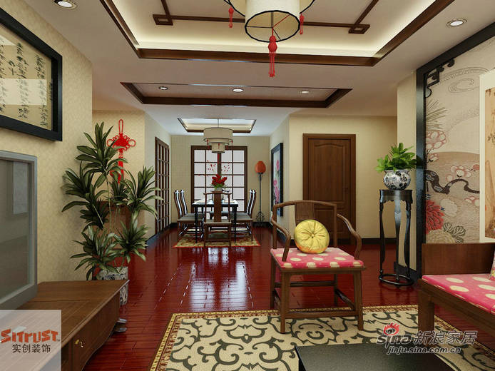 中式 三居 客厅图片来自用户1907696363在【精】建筑98平中式风格8.7万打造51的分享