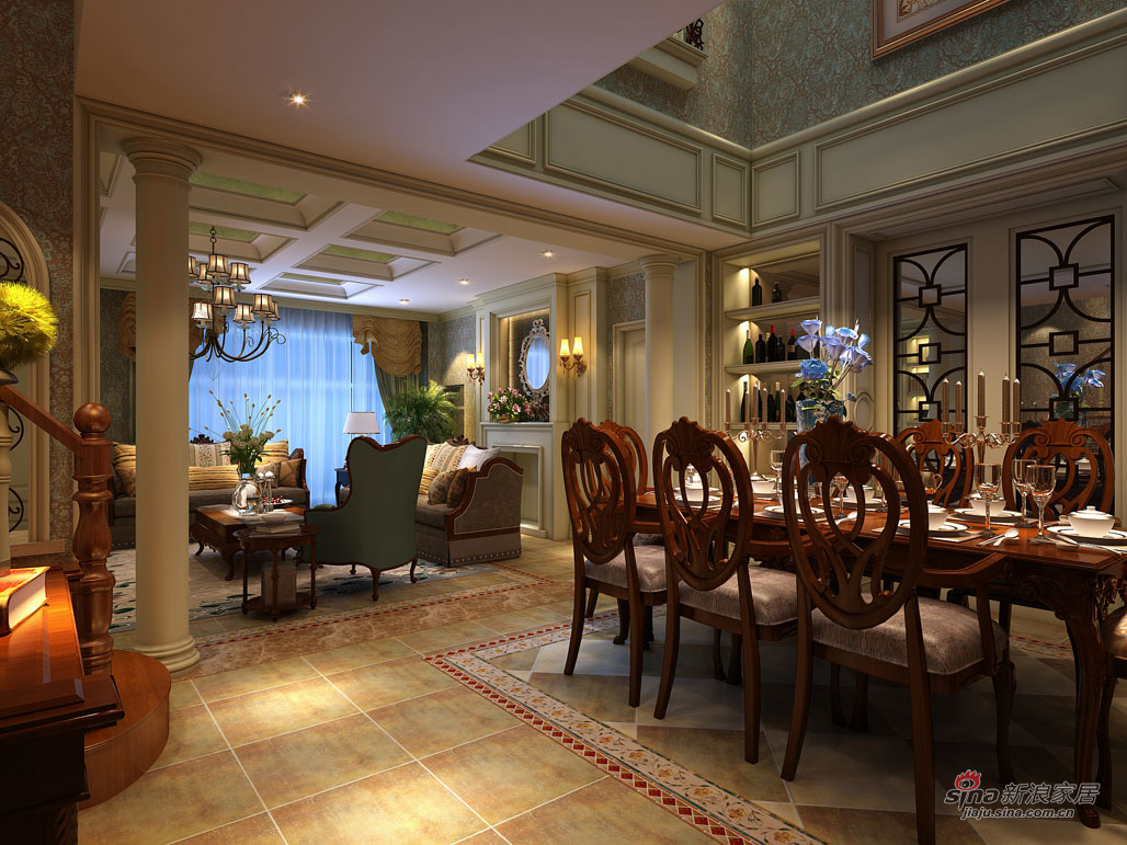 欧式 别墅 餐厅图片来自用户2746948411在万科朗润园装修效果图60的分享