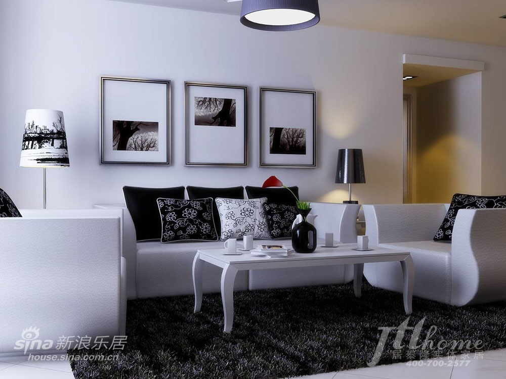 简约 三居 客厅图片来自用户2737735823在游走于黑白之间 纯正简约风格清爽家居方案61的分享