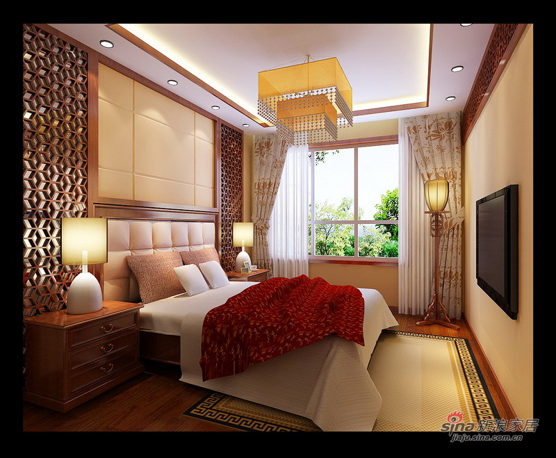 中式 三居 卧室图片来自用户1907661335在7.7万打造群力玫瑰湾古典中式三居室17的分享