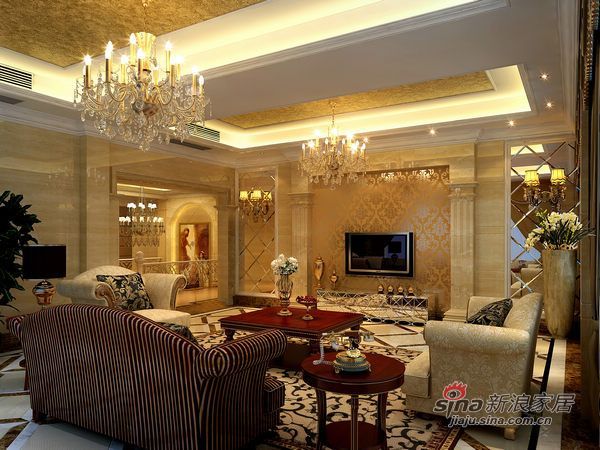 欧式 别墅 客厅图片来自用户2746889121在150平欧式古典主义时尚别墅24的分享