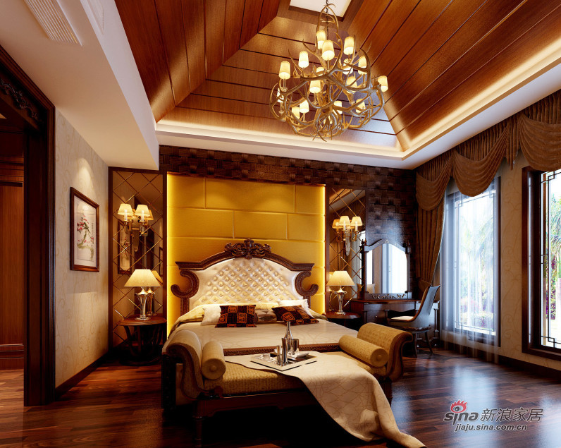 中式 别墅 卧室图片来自用户1907659705在209平风雅古韵新中式 诠释奢华与大气之家75的分享