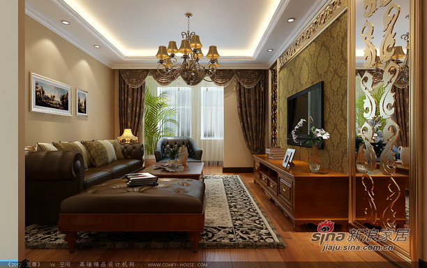 美式 三居 客厅图片来自用户1907685403在中海城香克林102平大两居美式风格40的分享