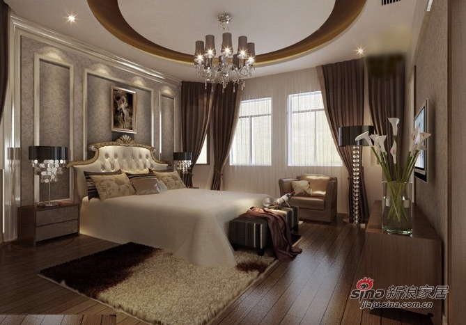 中式 别墅 卧室图片来自用户1907696363在【品质生活】18万打造中式新古典经典别墅31的分享