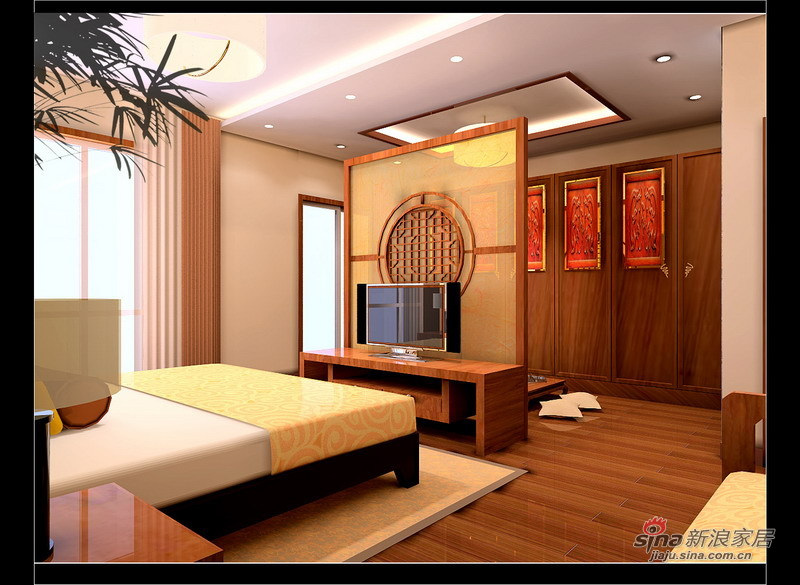 中式 四居 卧室图片来自用户1907661335在中式风格效果图19的分享