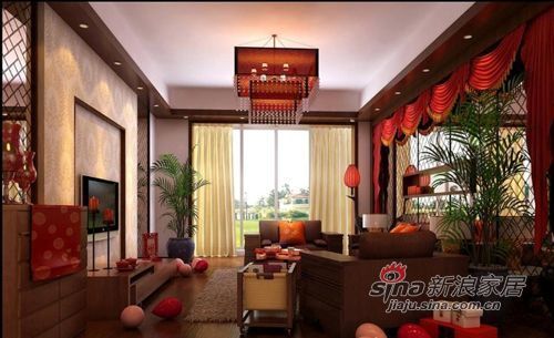 中式 三居 客厅图片来自用户1907658205在10万120平红红火火的中式新古典婚房94的分享