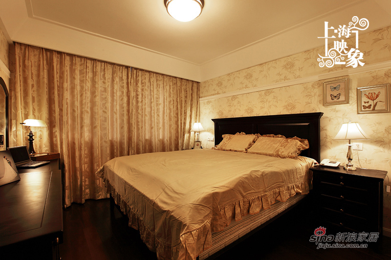 美式 二居 卧室图片来自上海映象设计-无锡站在【高清】半包11万装135平静安小庐27的分享