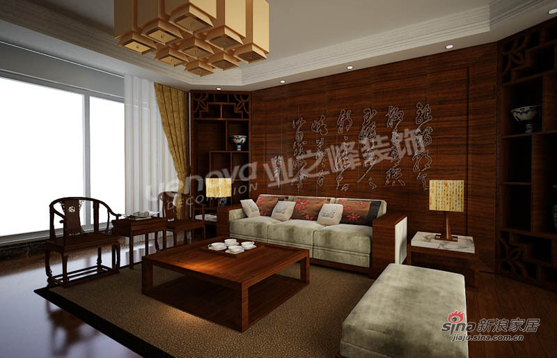 中式 三居 客厅图片来自用户1907659705在中年夫妇190平米的现代中式63的分享
