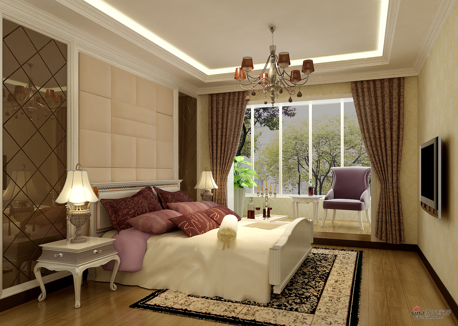 欧式 三居 卧室图片来自用户2746889121在令人心动的设计万锦江城三居室65的分享