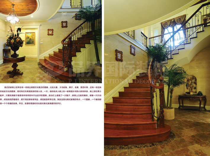 美式 别墅 楼梯图片来自用户1907686233在【多图】600平美式风格实景照片美景菩提74的分享