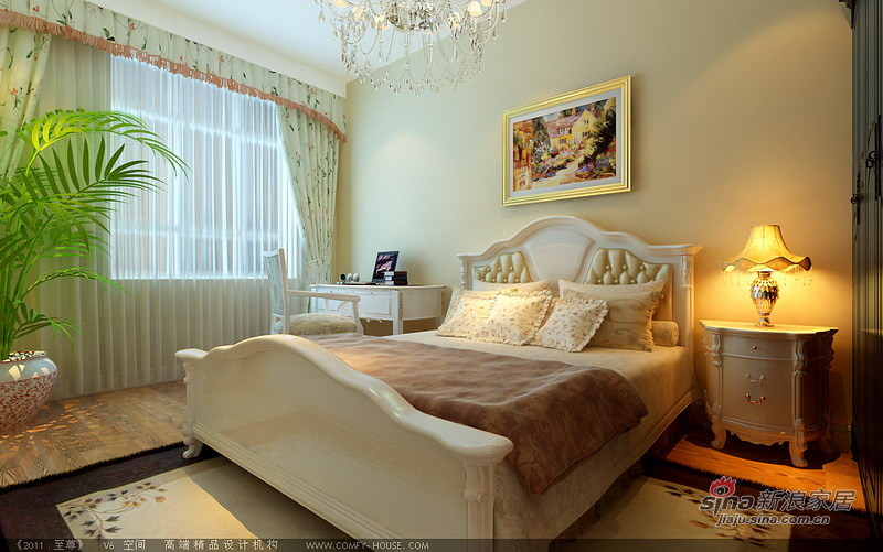 欧式 二居 卧室图片来自用户2757317061在都市白领8万装明亮大气简欧二居室24的分享