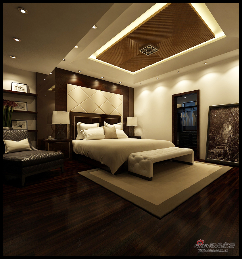 中式 四居 卧室图片来自用户1907662981在【多图】260平中海龙湾新中式90的分享