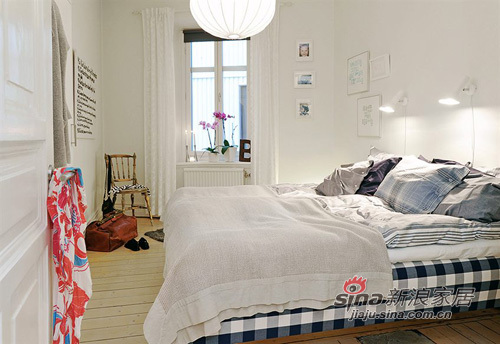 北欧 公寓 卧室图片来自用户1903515612在4.5万装万75平简洁大方北欧风26的分享