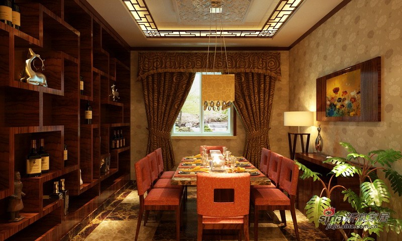 中式 别墅 餐厅图片来自用户1907696363在【品质生活】18万打造中式新古典经典别墅31的分享