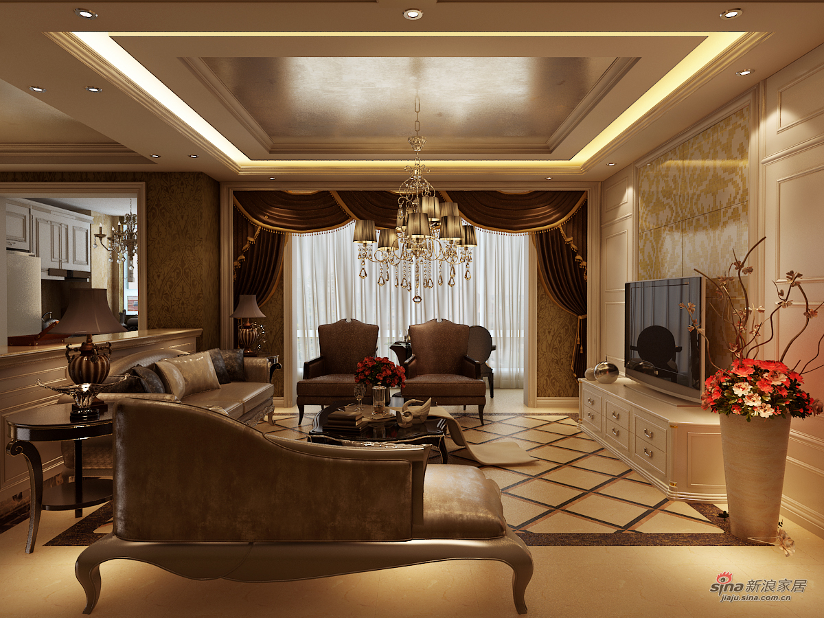 欧式 三居 客厅图片来自用户2757317061在永威翡翠城135平三室两厅新古典风格22的分享