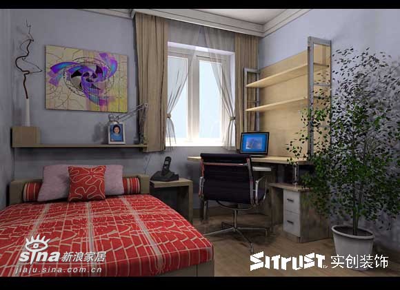 简约 三居 卧室图片来自用户2557979841在实创装饰翠城设计方案42的分享