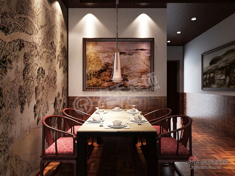 中式 二居 餐厅图片来自阳光力天装饰在荔城公馆-2室2厅1卫1厨-新中式58的分享