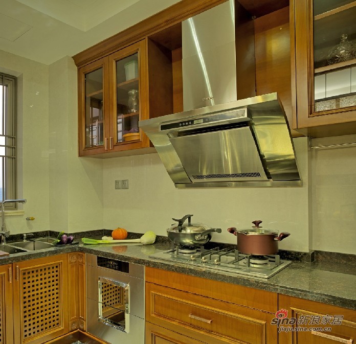 中式 三居 厨房图片来自用户1907659705在【高清】11.5万装114平现代中式私人住宅20的分享