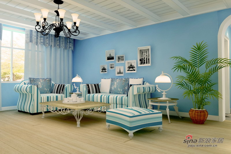地中海 三居 客厅图片来自用户2756243717在干净清爽 8万美装140平地中海风情家34的分享