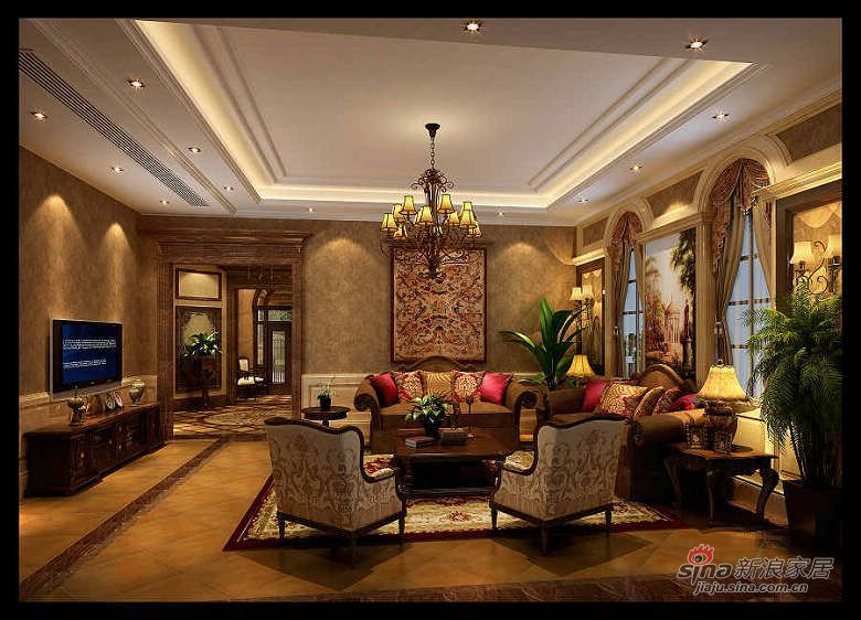 美式 三居 客厅图片来自用户1907685403在240平古典美式主义别墅93的分享