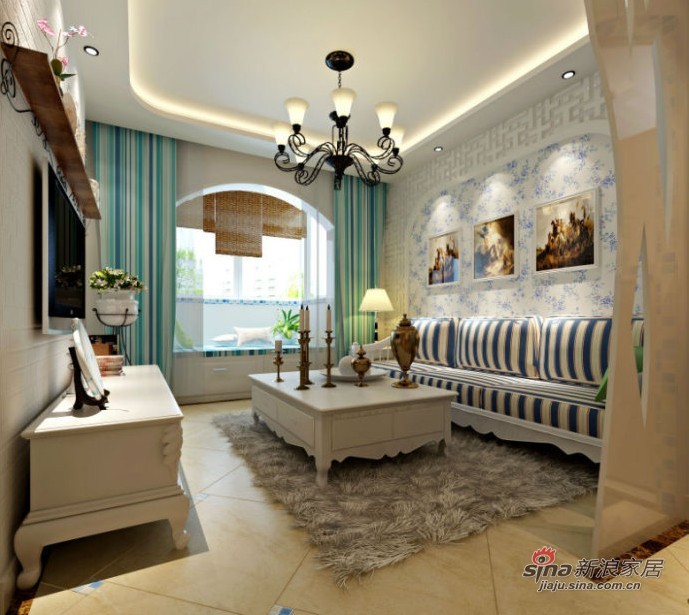 地中海 二居 客厅图片来自用户2756243717在5.5万装扮地中海风格两居爱家88的分享
