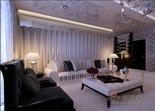 欧式 三居 客厅图片来自用户2746869241在万科城140平黑白搭配欧式设计54的分享