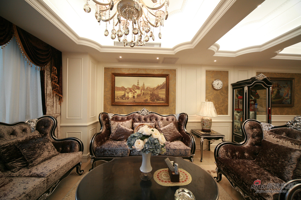 欧式 三居 客厅图片来自装修微日记在【高清】150平大气欧式时尚淡雅之家82的分享