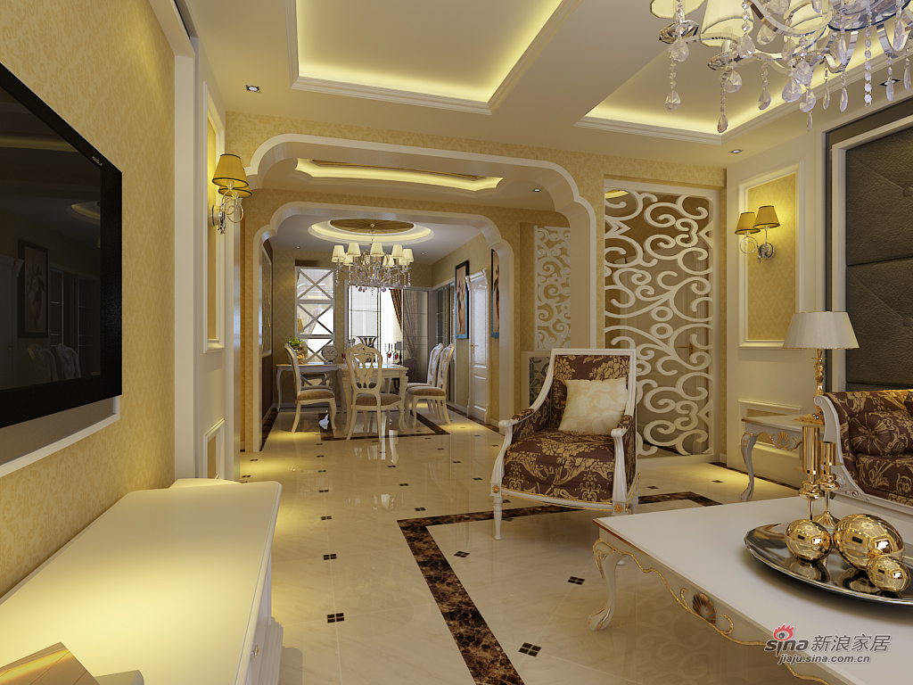 欧式 三居 客厅图片来自用户2746889121在海富金棕榈 189㎡ 欧式设计90的分享
