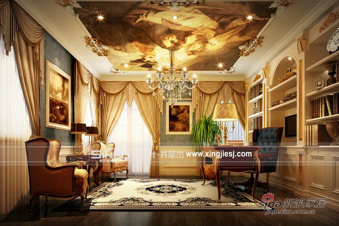 其他 别墅 书房图片来自用户2558757937在明亮现代奢华的法式别墅装修22的分享