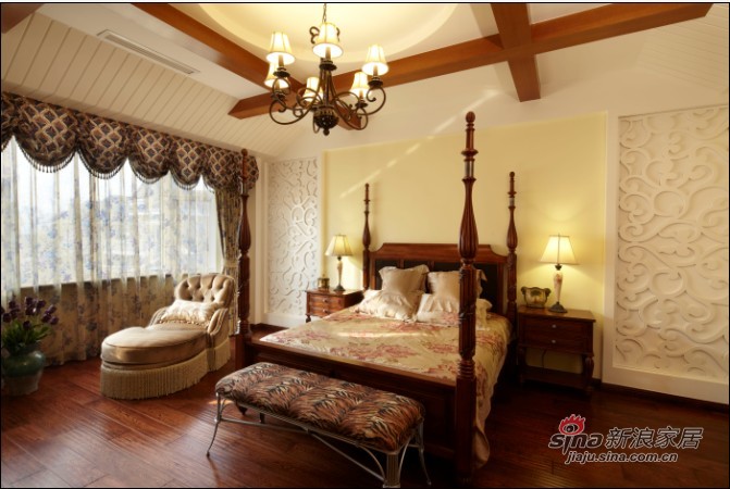 美式 别墅 卧室图片来自用户1907686233在实景600平美式乡村别墅设计49的分享