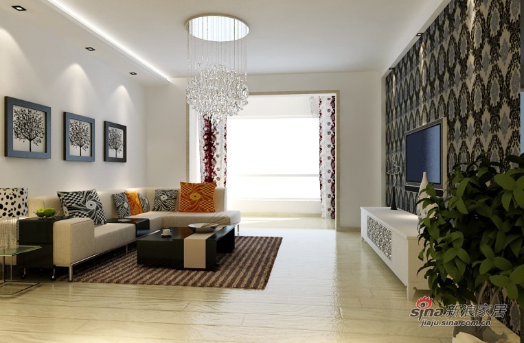 简约 一居 客厅图片来自用户2738093703在一套房子两种设计感觉之140平简约设风格方案37的分享