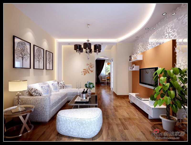 简约 二居 客厅图片来自用户2738845145在5.3万打造塞纳阳光现代简约两居室33的分享