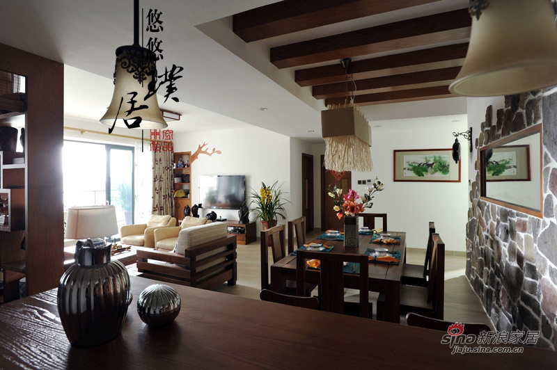 中式 三居 客厅图片来自用户1907661335在中式复古130平禅意混搭爱居75的分享