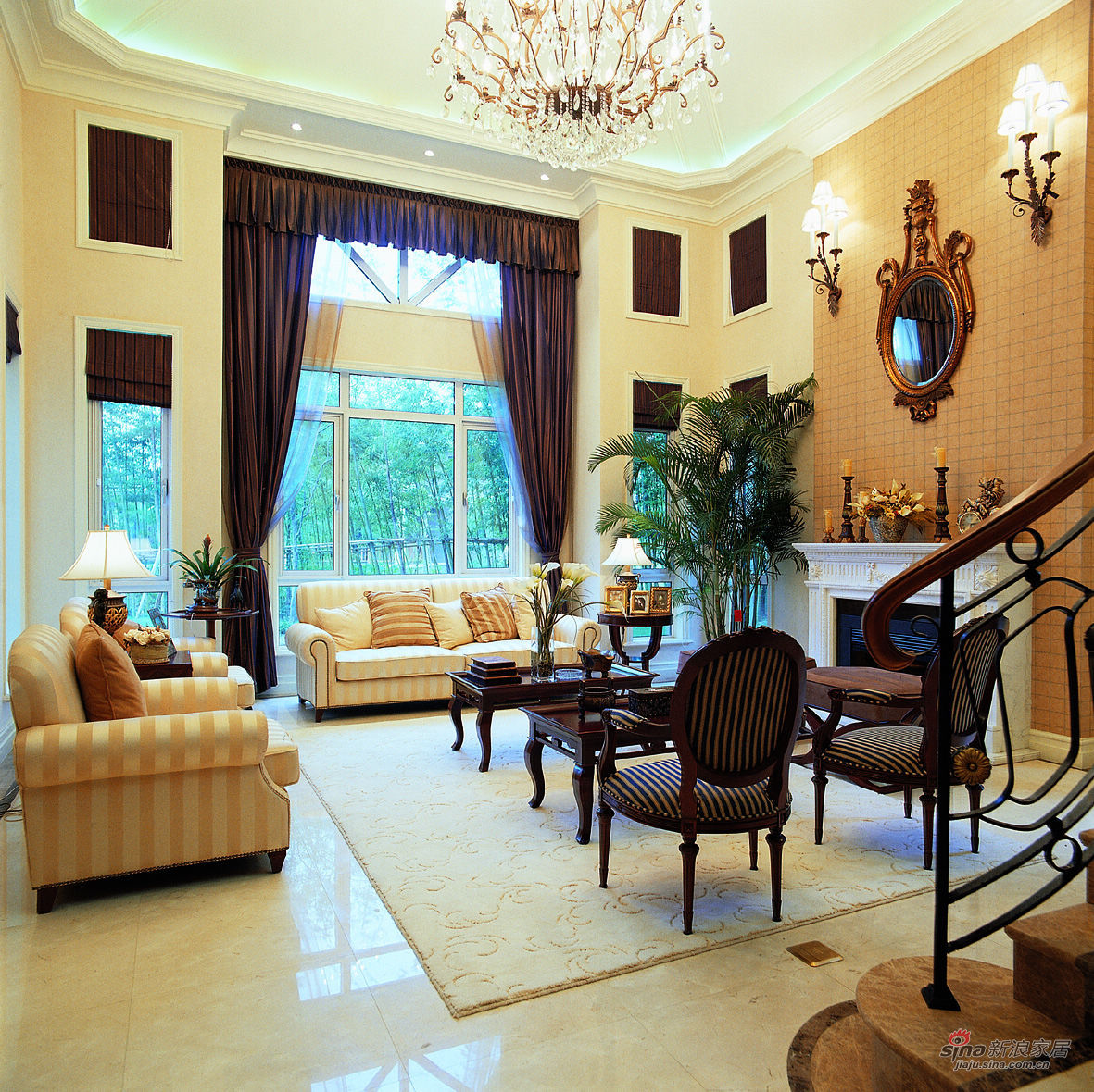 美式 别墅 客厅图片来自用户1907685403在【高清】经典美式风格，舒适休闲38的分享