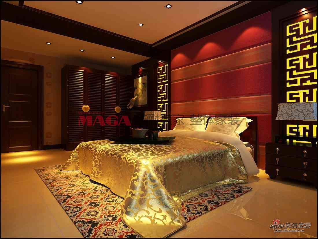 中式 别墅 卧室图片来自用户1907696363在400平低调奢华品味别墅95的分享