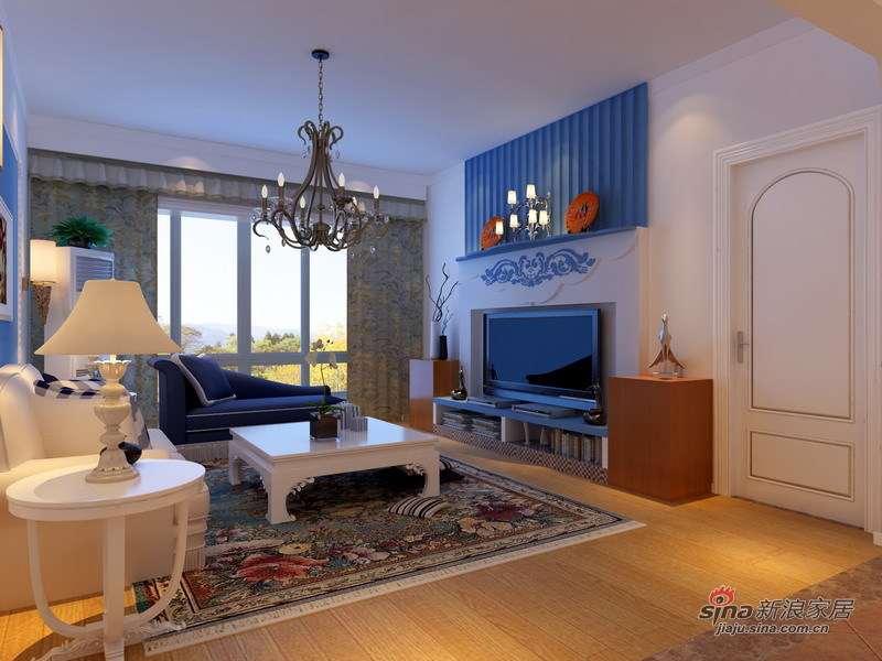 地中海 三居 客厅图片来自用户2757320995在125平温馨爱情公寓地中海风格28的分享