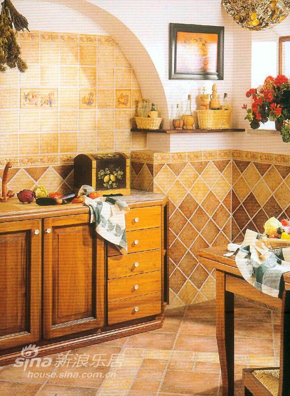 地中海 跃层 厨房图片来自用户2757320995在欧式古典风格-马可波罗98的分享