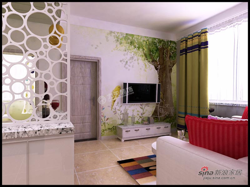 简约 二居 客厅图片来自阳光力天装饰在渤海明珠93㎡-两室一厅一卫-简约风格22的分享