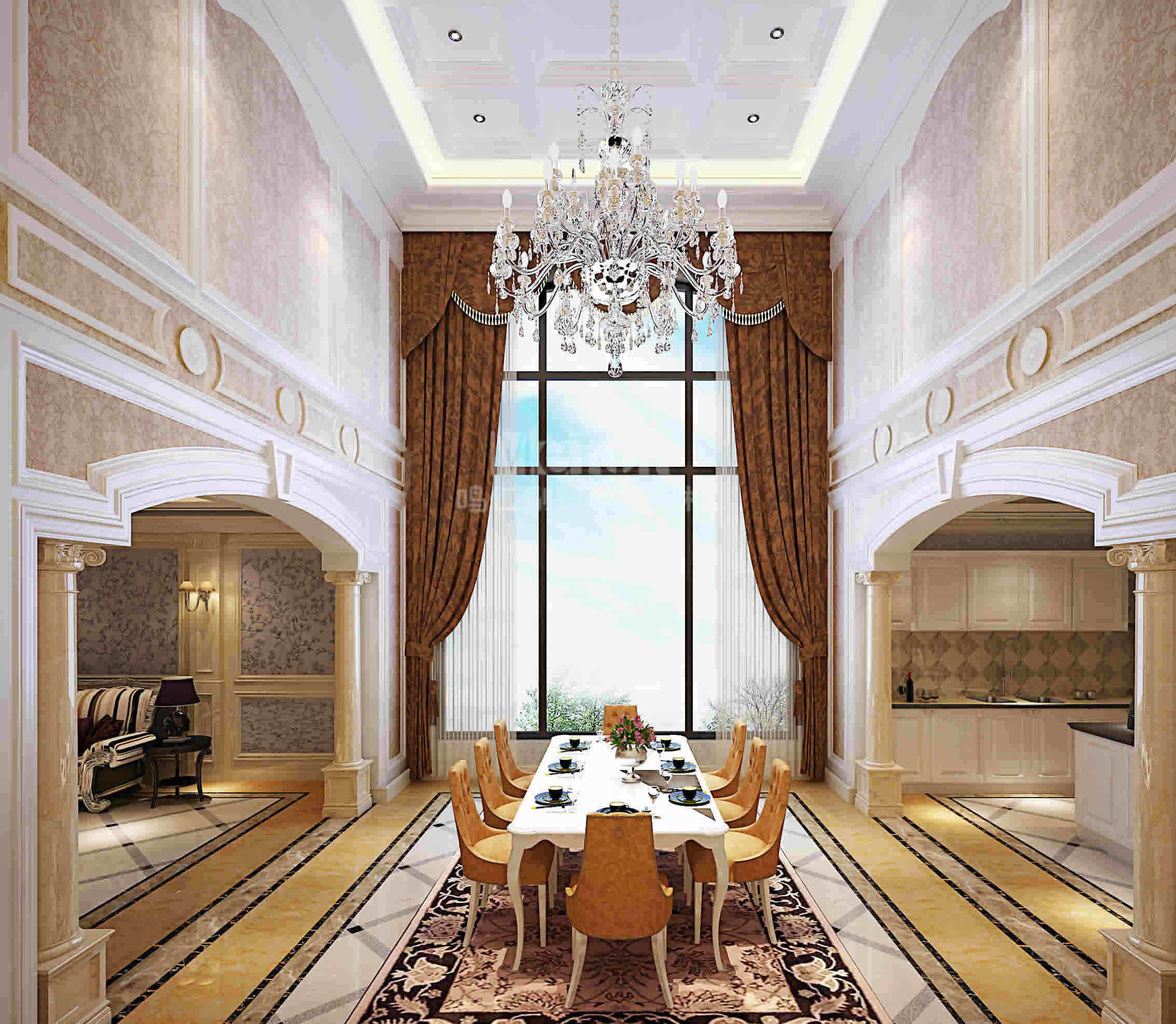 新古典 别墅 餐厅图片来自用户1907664341在奢华典雅古典欧式融侨华府11的分享
