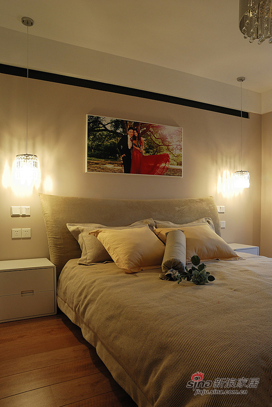 现代 三居 卧室图片来自佰辰生活装饰在120平清凉时尚现代3居室60的分享