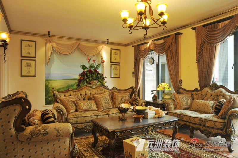 田园 三居 客厅图片来自用户2737946093在北京白领 三居室美式乡村田园82的分享