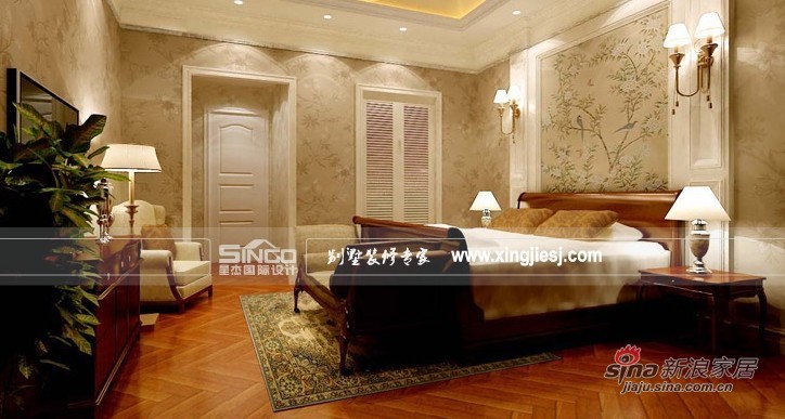 欧式 别墅 卧室图片来自用户2757317061在星杰国际设计 梵高别墅 欧式 350㎡59的分享