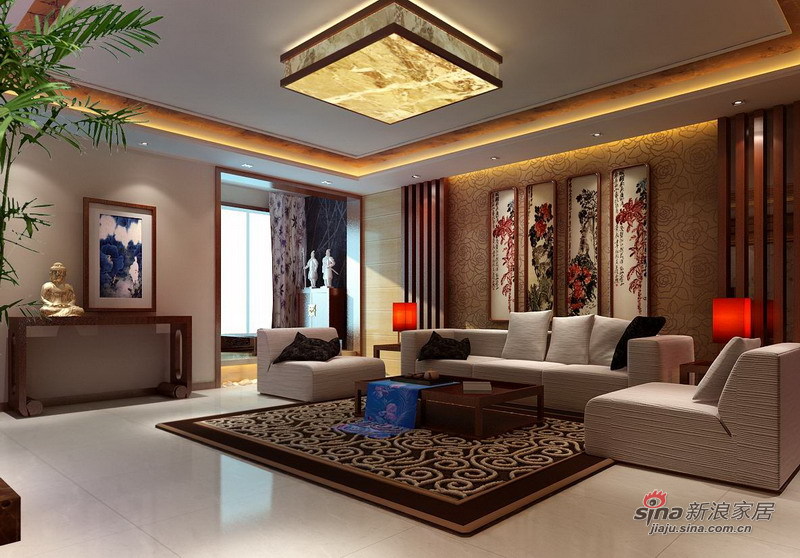 中式 四居 客厅图片来自用户1907696363在12万全包144平静高雅婚房63的分享