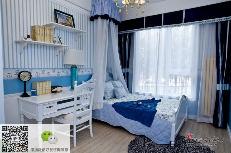 地中海 三居 卧室图片来自用户2756243717在【多图】三室两厅打造完美的地中海风情50的分享