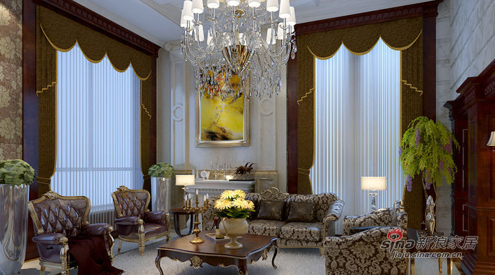 欧式 别墅 客厅图片来自用户2746869241在51万欧式奢华别墅25的分享